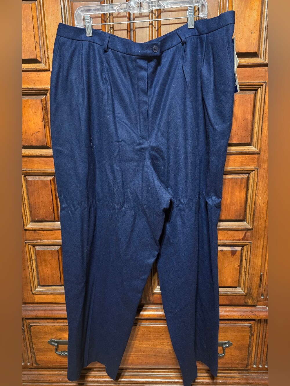 Pendleton Women’s Plus Blue Wool Pants Pleated Button Closure Vtg Deadstock